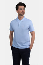 Blinky London-Erkek Merserize Polo Yaka Açık Mavi T-shirt-T-Shirts-1-roqelvaxirum.shop