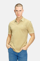 Blinky London-Parça Boya Polo Yaka Bej T-shirt-T-Shirts-2-roqelvaxirum.shop