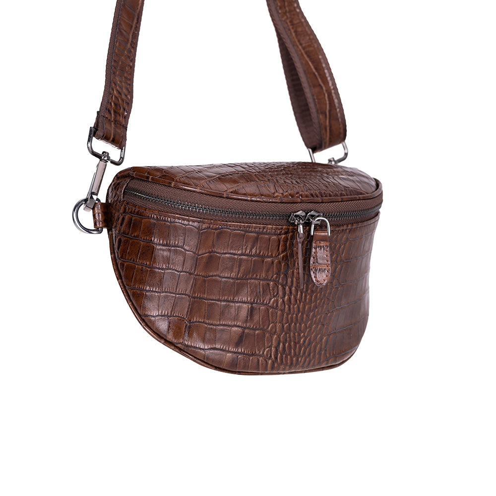 Bloominbag-Alora Mocha Croc Kahverengi Deri Bel çantası-1-roqelvaxirum.shop