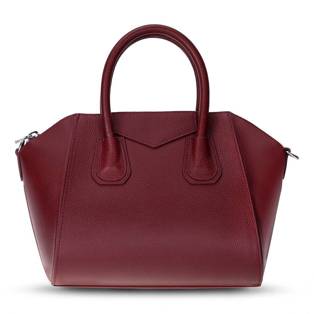 Bloominbag-Aria Bordeaux Velvet Medium Hakiki Deri Kadın El & Omuz çantası-1-roqelvaxirum.shop