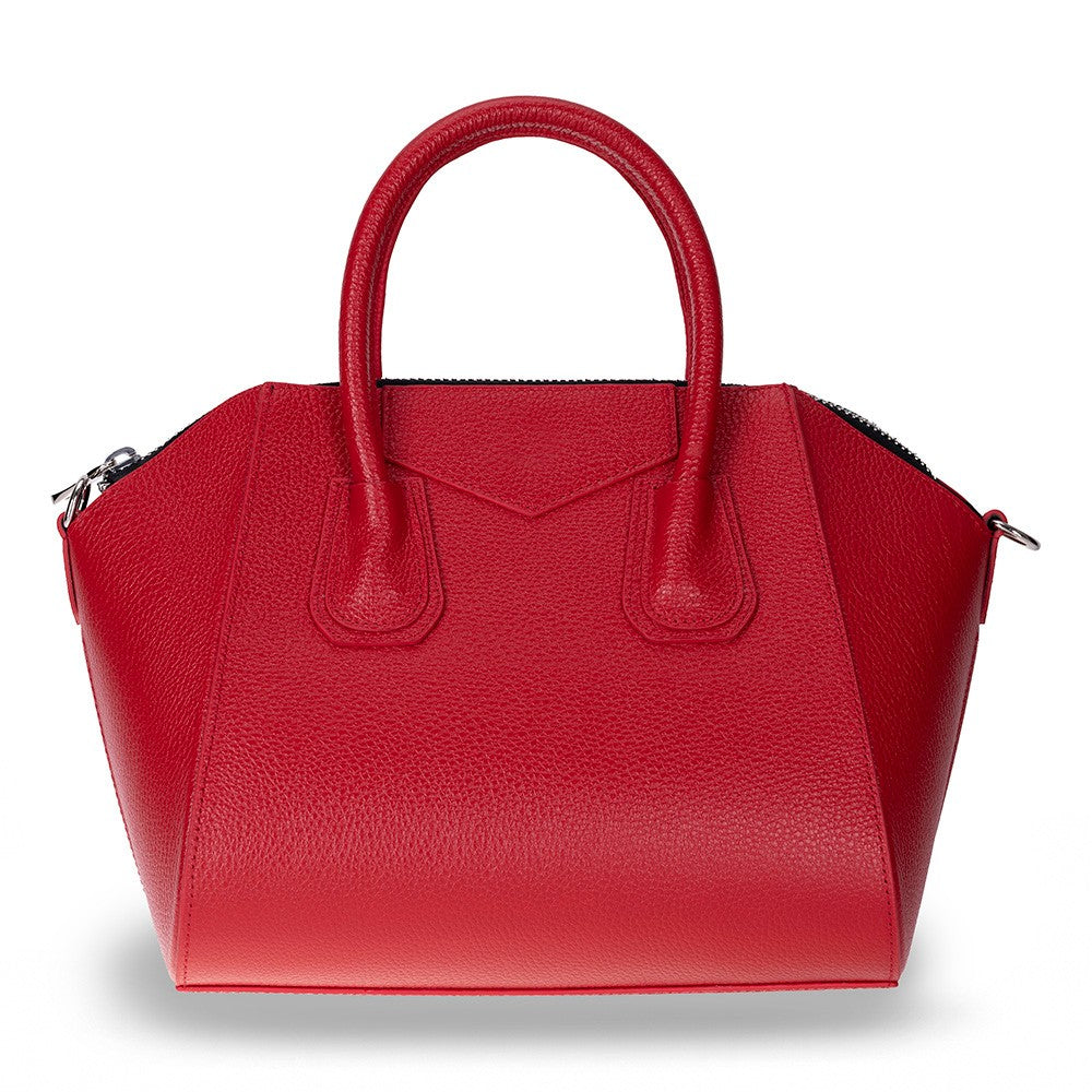Bloominbag-Aria Crimson Rouge Medium Hakiki Deri Kadın El & Omuz çantası-1-roqelvaxirum.shop