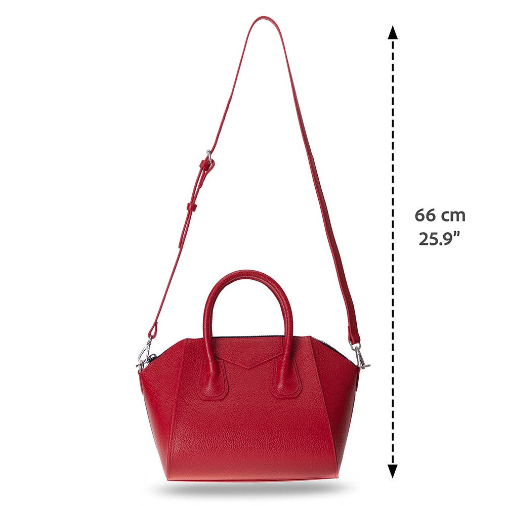Bloominbag-Aria Crimson Rouge Medium Hakiki Deri Kadın El & Omuz çantası-3-roqelvaxirum.shop
