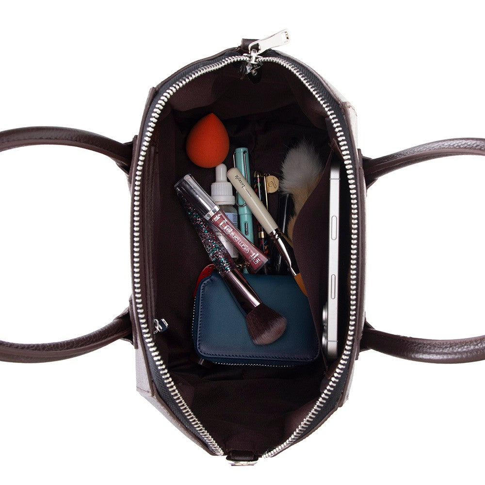 Bloominbag-Aria Walnut Brown Small Hakiki Deri Kadın El & Omuz çantası-4-roqelvaxirum.shop