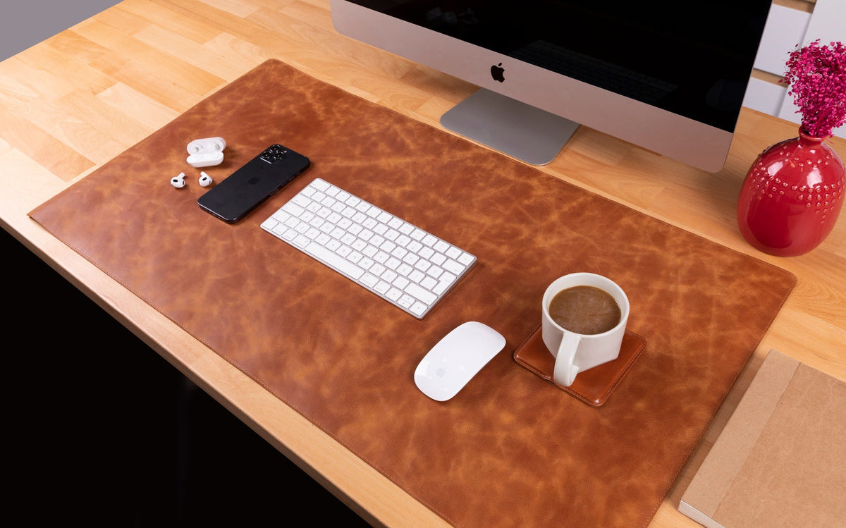 Atelier 91 Saddle Heritage Leather Desk Mat - Large