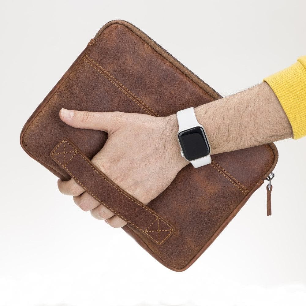 Bloominbag-Awe Slim Hakiki Deri Kahverengi 16inç Laptop / Macbook Kılıf-5-roqelvaxirum.shop
