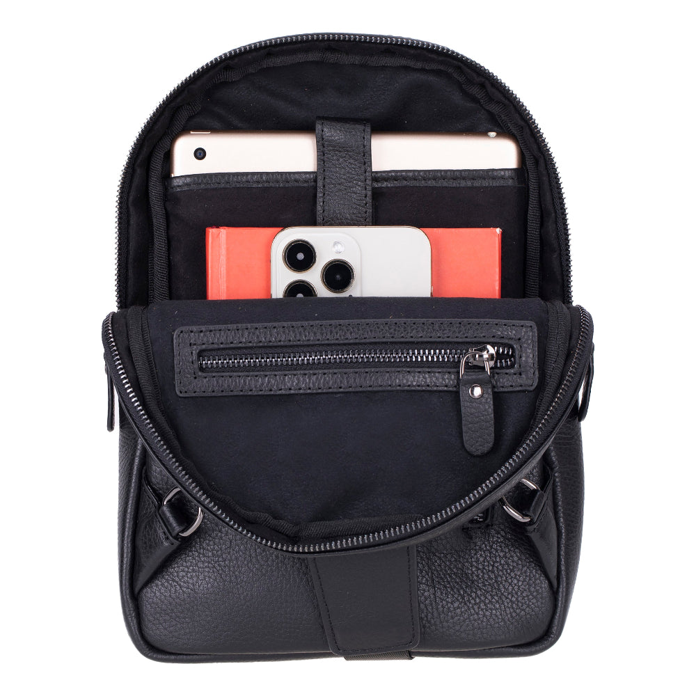 Bloominbag-Blake Black Luxe Deri çapraz Unisex Sırt çantası-2-roqelvaxirum.shop