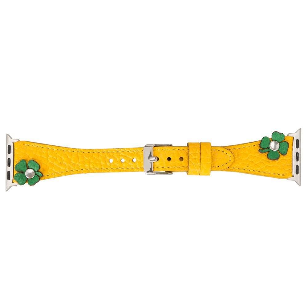 Bloominbag-Bloom Band Clover Deri Güneş Sarısı Apple Watch Kordon 40/41/42mm-3-roqelvaxirum.shop