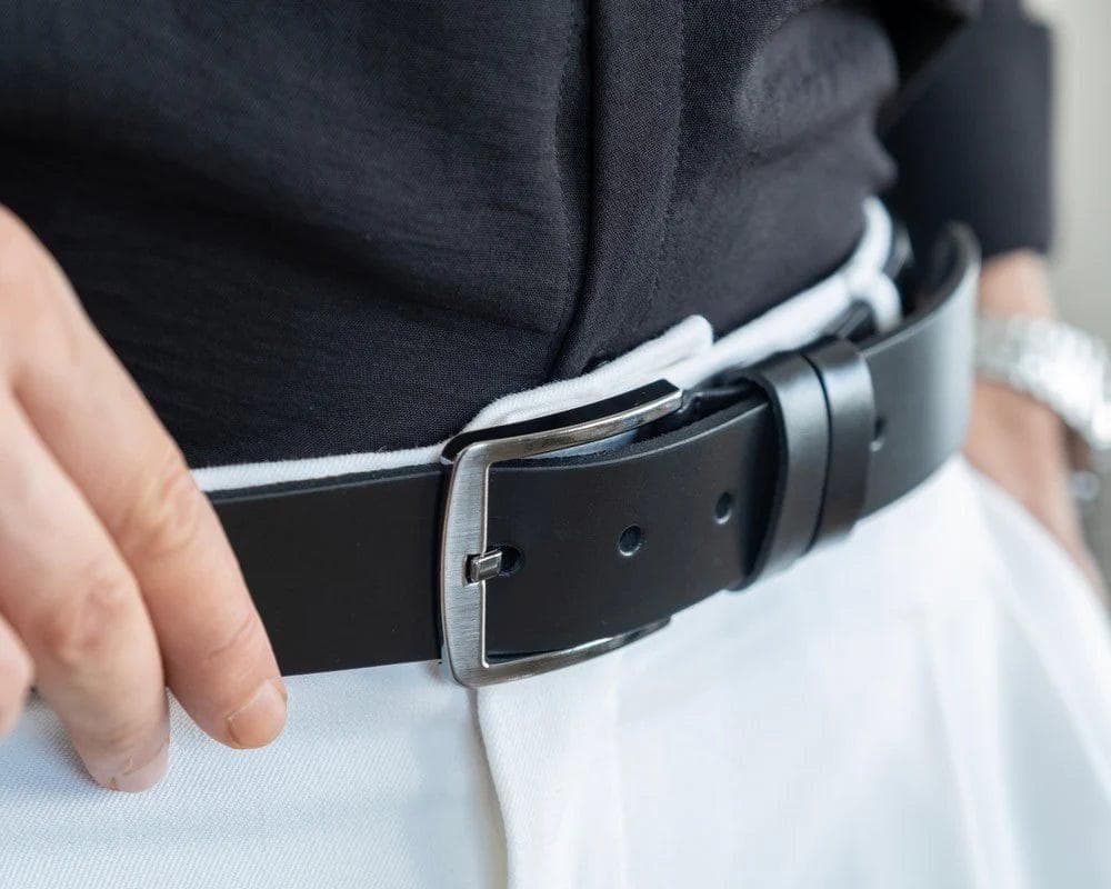Bloominbag-Bloom Belt Cosmic Black Hakiki Deri Erkek Kemer 125cm-2-roqelvaxirum.shop