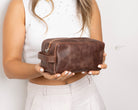 Bloominbag-Bloom Biel Mahogany Kahverengi Hakiki Deri Seyahat Ve Makyaj çantası-3-roqelvaxirum.shop