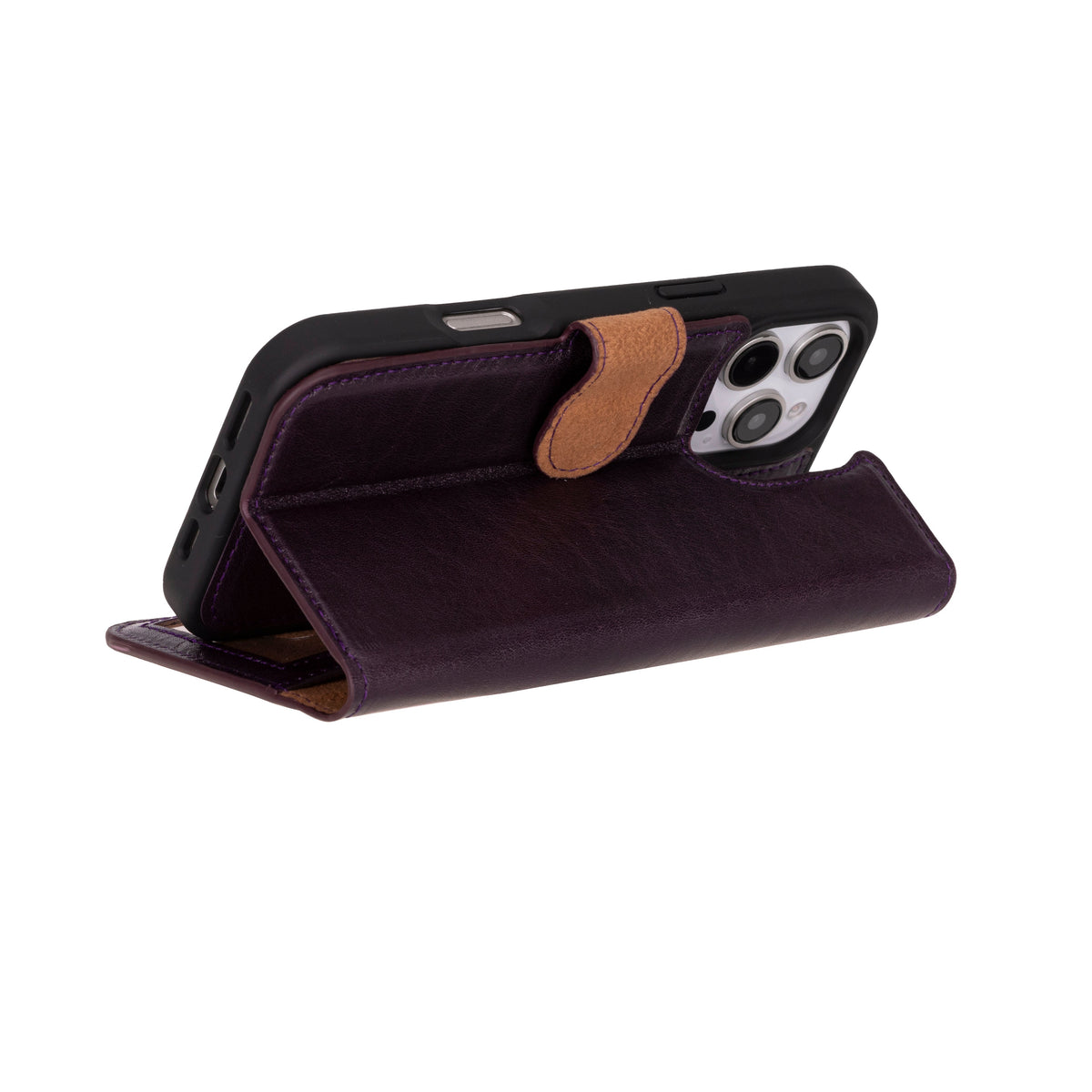 Bloominbag-Bloom Case Apple I Phone 16 Pro Max – Burgundy Hakiki Deri Cüzdanlı Telefon Kılıfı-5-roqelvaxirum.shop
