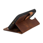 Bloominbag-Bloom Case Apple I Phone 16 Pro Max – Mahogany Brown Hakiki Deri Cüzdanlı Telefon Kılıfı-3-roqelvaxirum.shop
