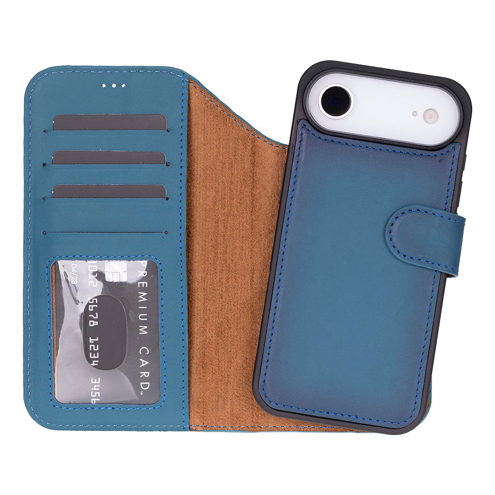Bloominbag-Bloom Case Magic Wallet Midnight Blue Hakiki Deri I Phone 17 Air(6.5") Cüzdanlı Telefon Kılıfı-1-roqelvaxirum.shop