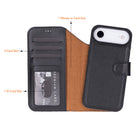 Bloominbag-Bloom Case Magic Wallet Obsidian Black Hakiki Deri I Phone 17 Air(6.5") Cüzdanlı Telefon Kılıfı-3-roqelvaxirum.shop