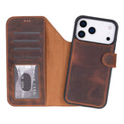 Bloominbag-Bloom Case Magic Wallet Saddle Brown Apple I Phone 17 Pro (6.3") Hakiki Deri çıkarılabilir Cüzdanlı Telefon Kılıfı-1-roqelvaxirum.shop