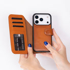 Bloominbag-Bloom Case Magic Wallet Urban Tan Apple I Phone 17 Pro (6.3") Hakiki Deri çıkarılabilir Cüzdanlı Telefon Kılıfı-2-roqelvaxirum.shop