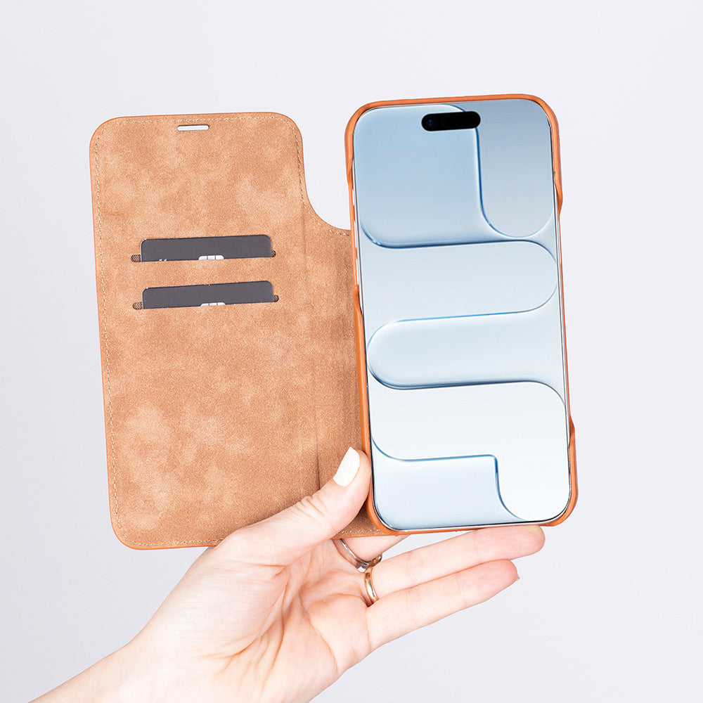 Bloominbag-Bloom Case Sonat Mahogany Saddle Hakiki Deri I Phone 17(6.3") Folio Kılıfı-2-roqelvaxirum.shop