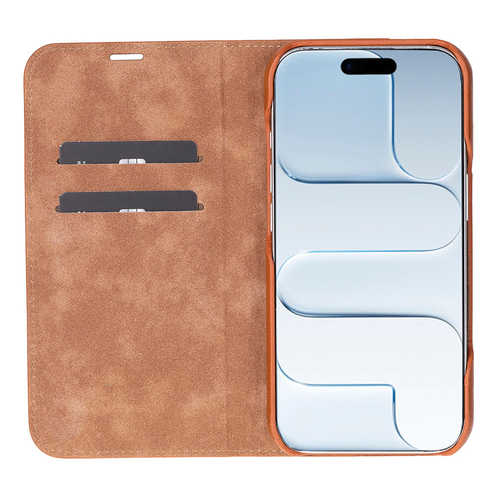 Bloominbag-Bloom Case Sonat Urban Tan Hakiki Deri I Phone 17(6.3") Folio Kılıfı-4-roqelvaxirum.shop