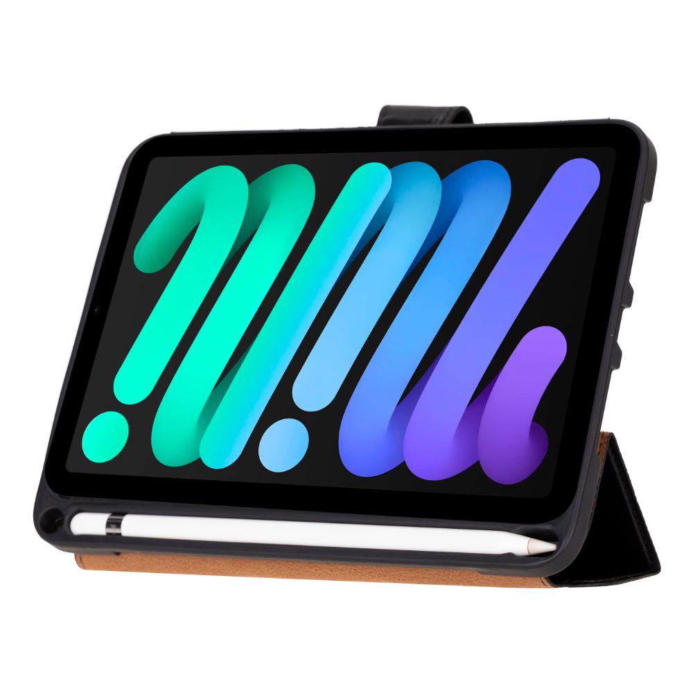 Bloominbag-Bloom Case Trigon Obsidian Black Apple I Pad Mini (2024) Hakiki Deri Kılıf-4-roqelvaxirum.shop