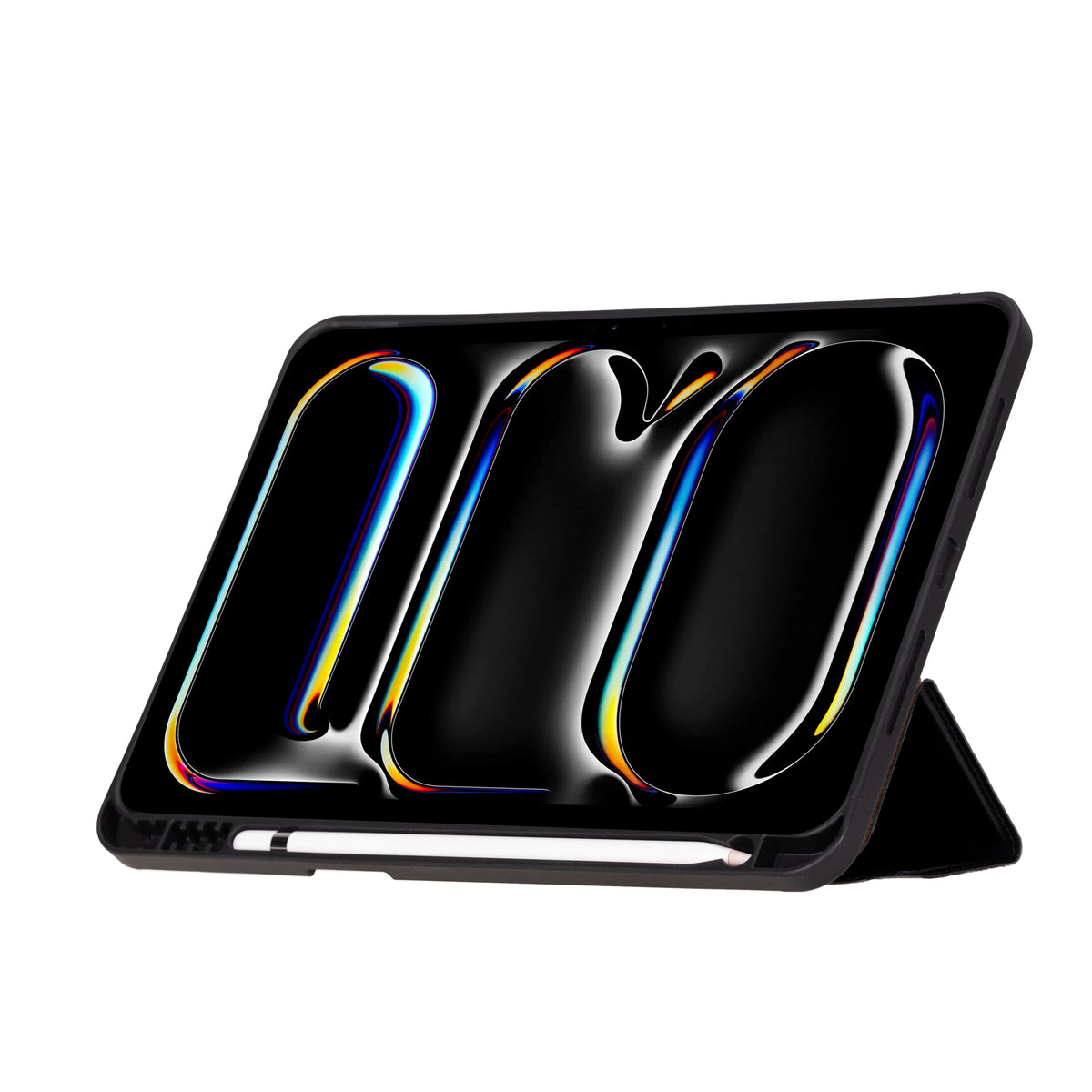 Bloominbag-Bloom Case Trigon Obsidian Black Apple I Pad Pro 11" (2024) Hakiki Deri Kılıf-4-roqelvaxirum.shop