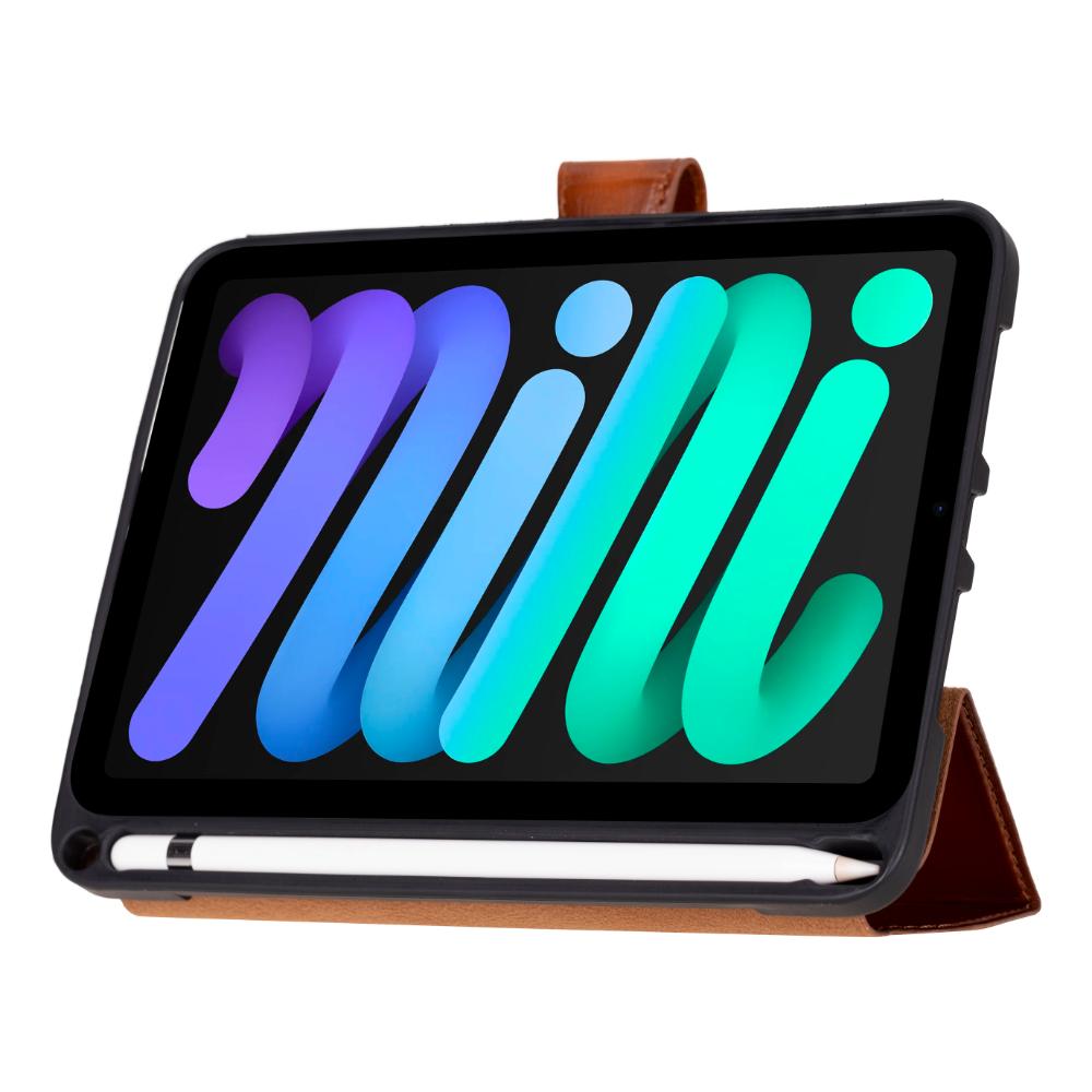 Bloominbag-Bloom Case Trigon Tan Apple I Pad Mini (2024) Hakiki Deri Kılıf-4-roqelvaxirum.shop