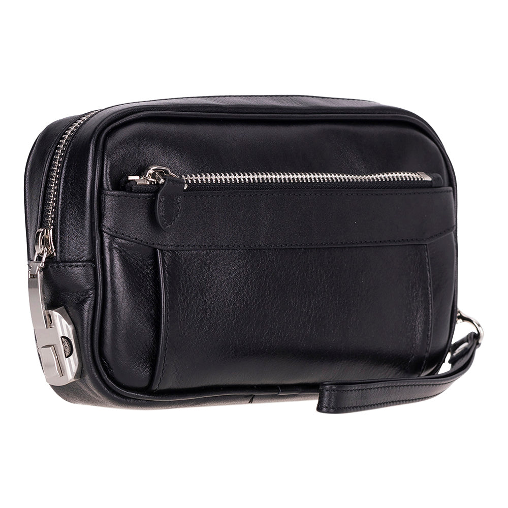 Bloominbag-Bloom Clutch Forge Obsidian Black Luxe Hakiki Deri Unisex Clutch-3-roqelvaxirum.shop