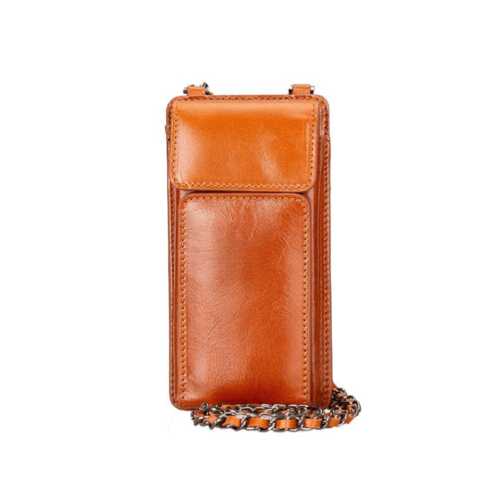 Bloominbag-Bloom Cross Cognac Tan Hakiki Deri Cüzdan & Telefon çantası-1-roqelvaxirum.shop
