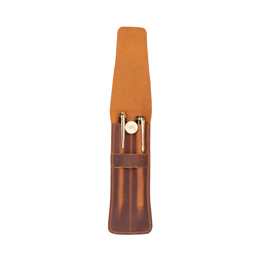 Bloominbag-Bloom Pen Pouch Çift Kalemlik Mocassin Deri Kılıf-5-roqelvaxirum.shop