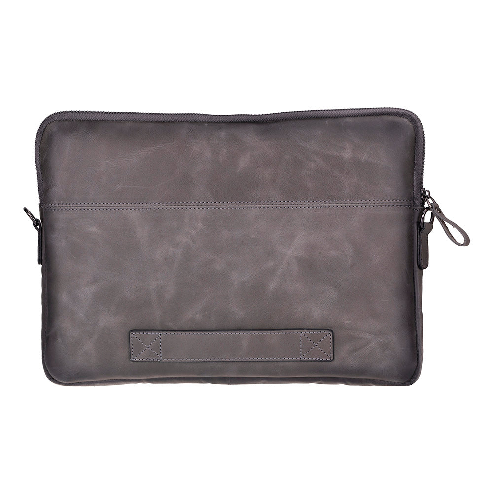 Bloominbag-Bloom Sleeve Leeds 14" Ash Gray Hakiki Deri Laptop & Tablet Kılıfı-4-roqelvaxirum.shop