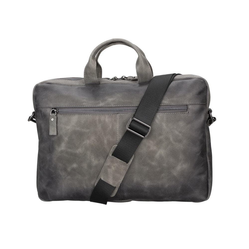 Bloominbag-Bloom Urban Shield 14" Gri Deri Laptop / Macbook çantası-1-roqelvaxirum.shop