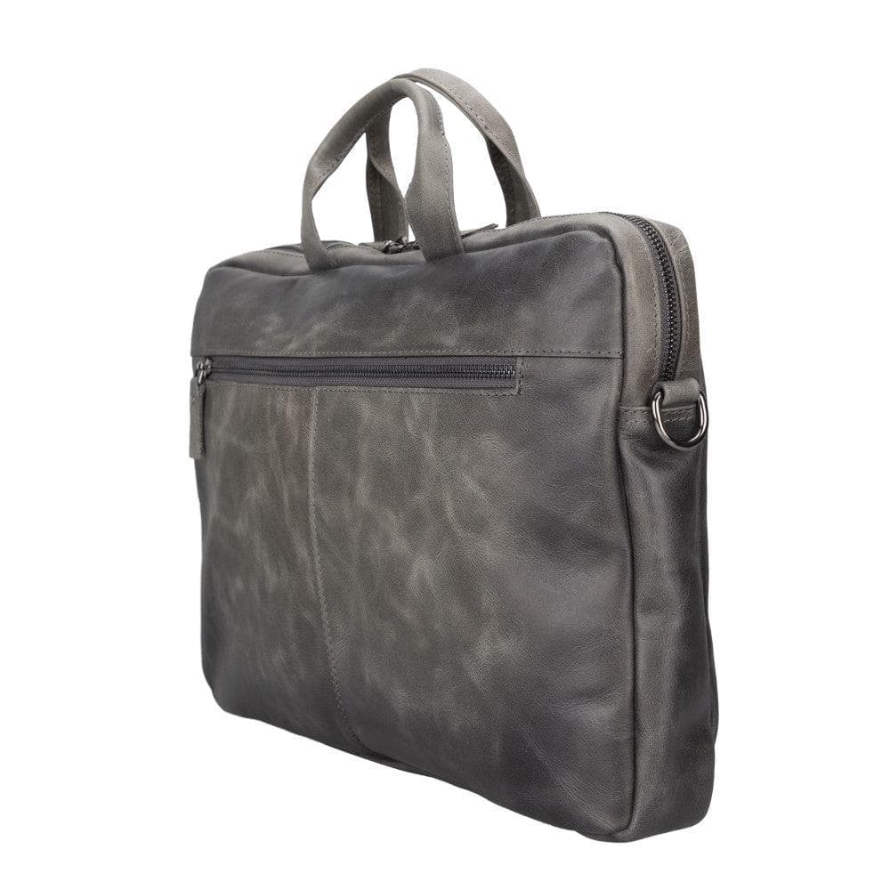 Bloominbag-Bloom Urban Shield 14" Gri Deri Laptop / Macbook çantası-4-roqelvaxirum.shop
