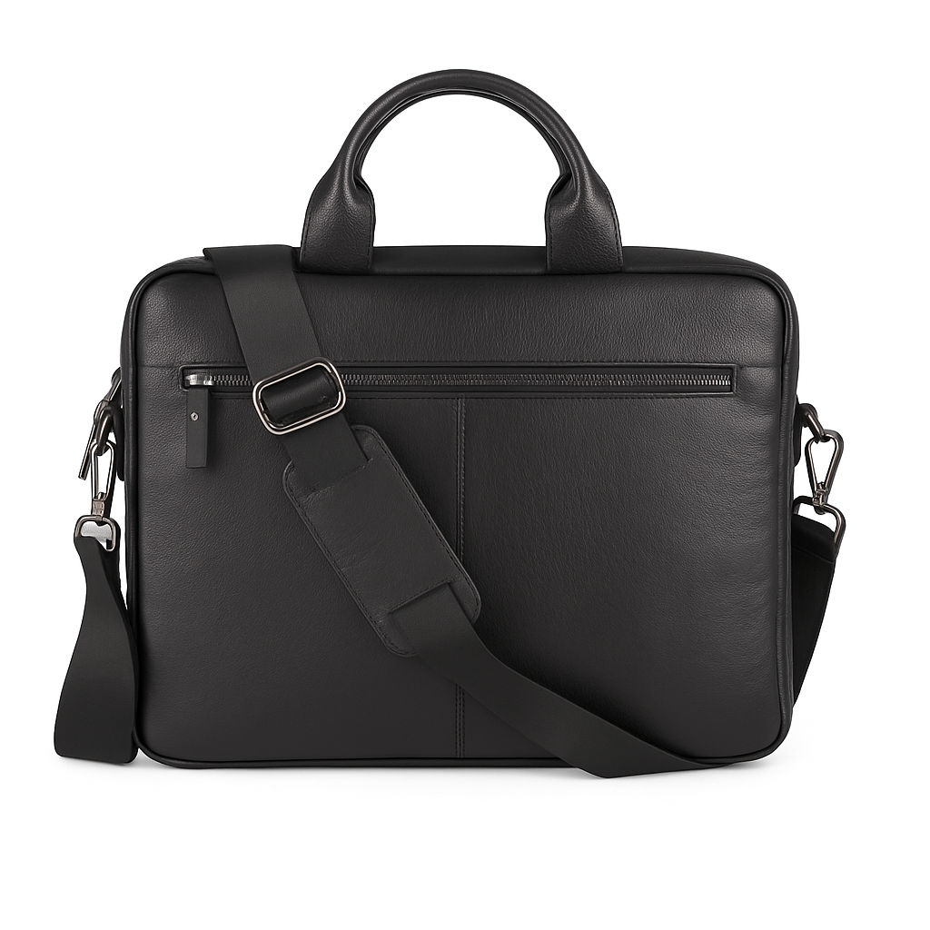 Bloominbag-Bloom Urban Shield 16" Siyah Deri Laptop / Macbook çantası-1-roqelvaxirum.shop