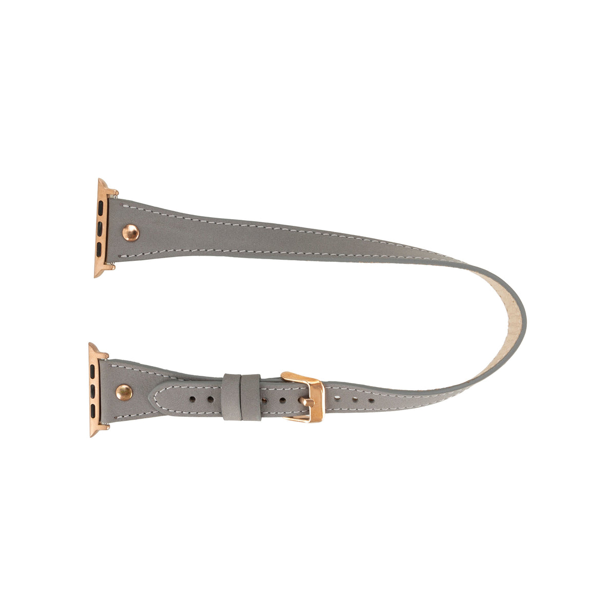 Bloomband Gold Tokalı Double Tour Gray Deri Apple Watch Kayışı - 44/45/46/49Mm