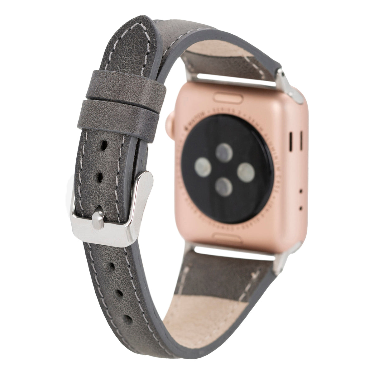Bloomband Signature Stone Gray Leather Apple Watch Band - 44/45/46/49Mm