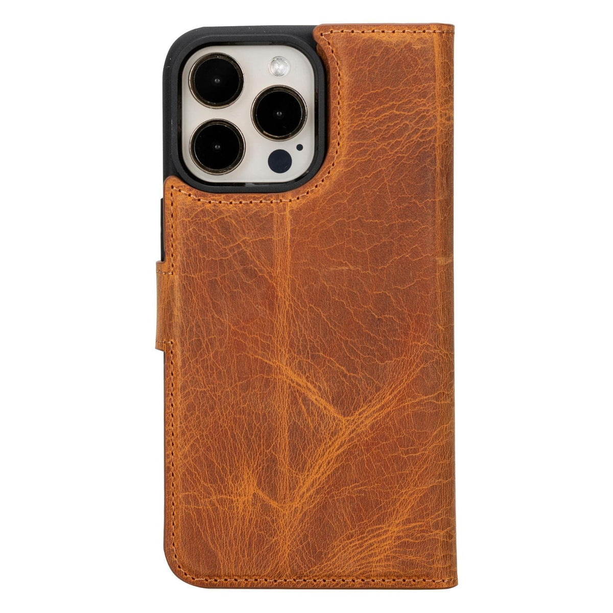 Bloomcase Apple Iphone 15 Pro (6.1") Deep Mocca Hakiki Deri Çıkarılabilir Cüzdanlı Telefon Kılıfı