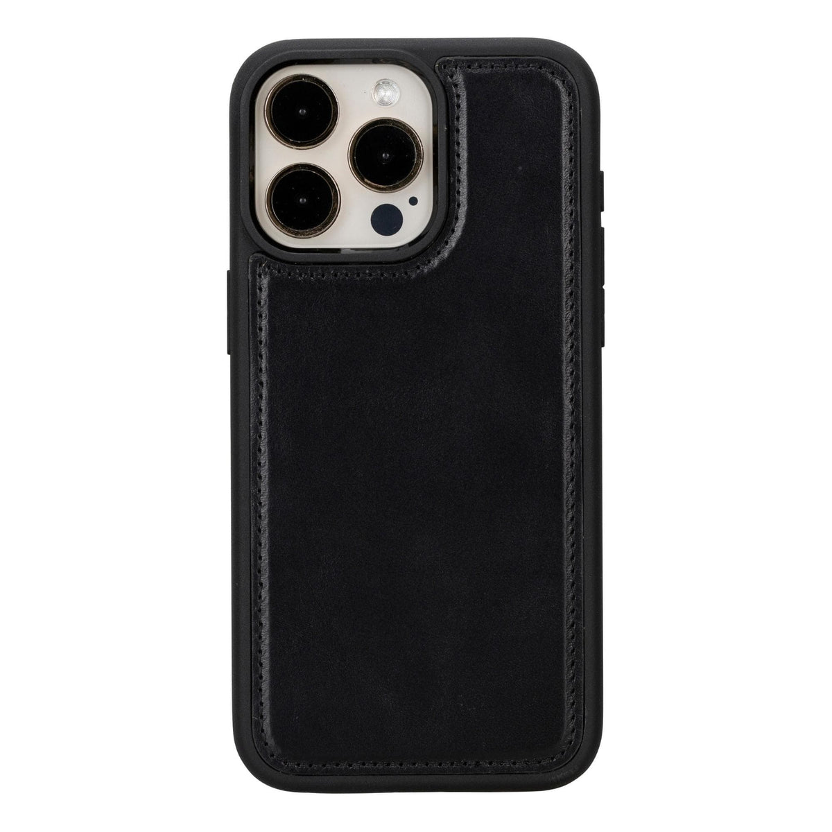 Bloomcase Apple Iphone 15 Pro Max (6.7") Onyx Black Hakiki Deri Çıkarılabilir Cüzdanlı Telefon Kılıfı