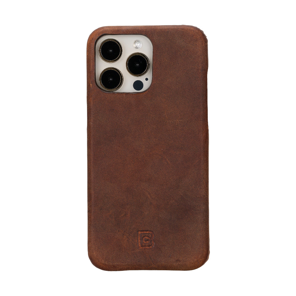 Bloomcase Apple Iphone 16 Pro (6.3") Saddle Brown Hakiki Deri Telefon Kılıfı