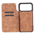 Bloomcase Magic Wallet Saddle Brown Apple Iphone 17 Pro (6.3") Hakiki Deri Çıkarılabilir Cüzdanlı Telefon Kılıfı