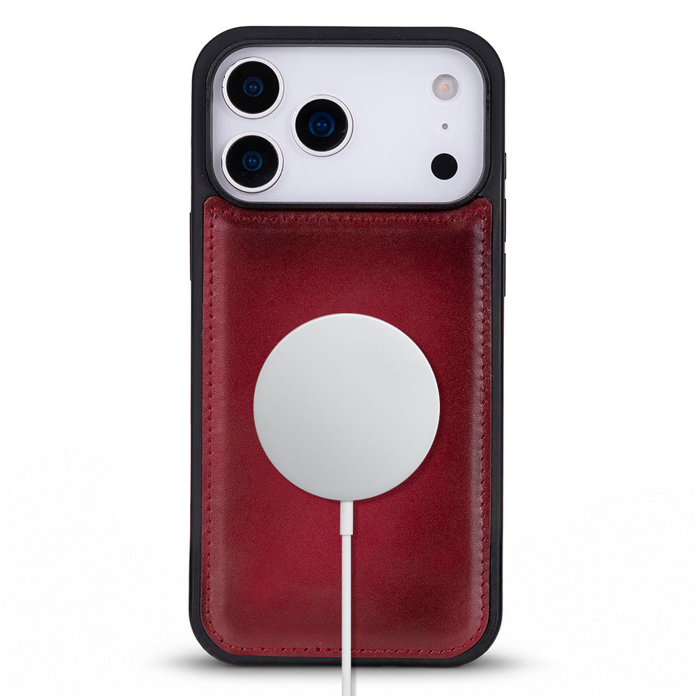 Bloomcase Mono Crimson Flame Apple Iphone 17 Pro Max(6.9") Hakiki Deri Magsafe Kılıf