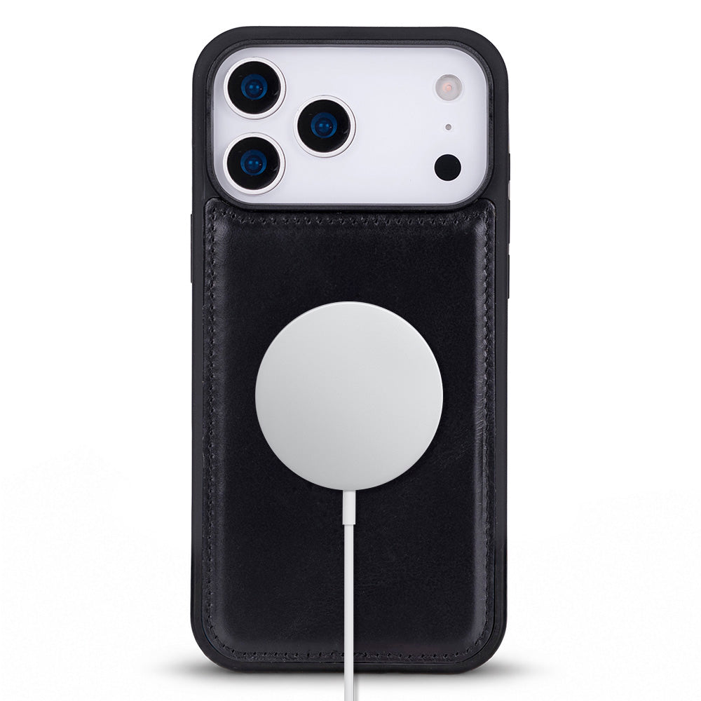 Bloomcase Mono Obsidian Black Apple Iphone 17 Pro Max(6.9") Hakiki Deri Magsafe Kılıf