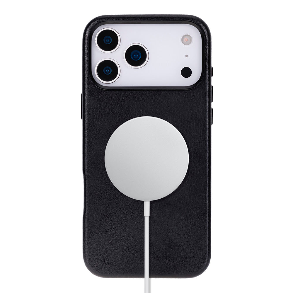 Bloomcase Mono Obsidian Black Apple Iphone 17 Pro (6.3") Hakiki Deri Magsafe Kılıf