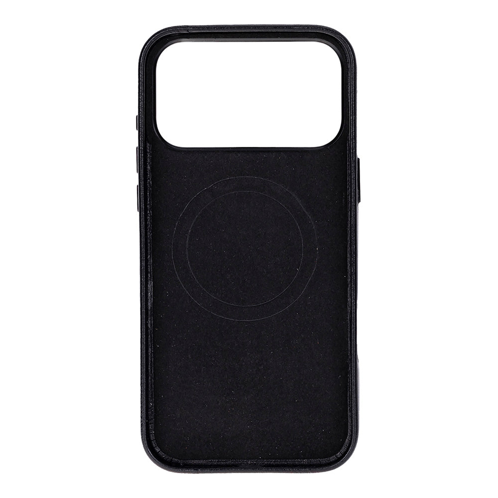 Bloomcase Mono Obsidian Black Apple Iphone 17 Pro (6.3") Hakiki Deri Magsafe Kılıf