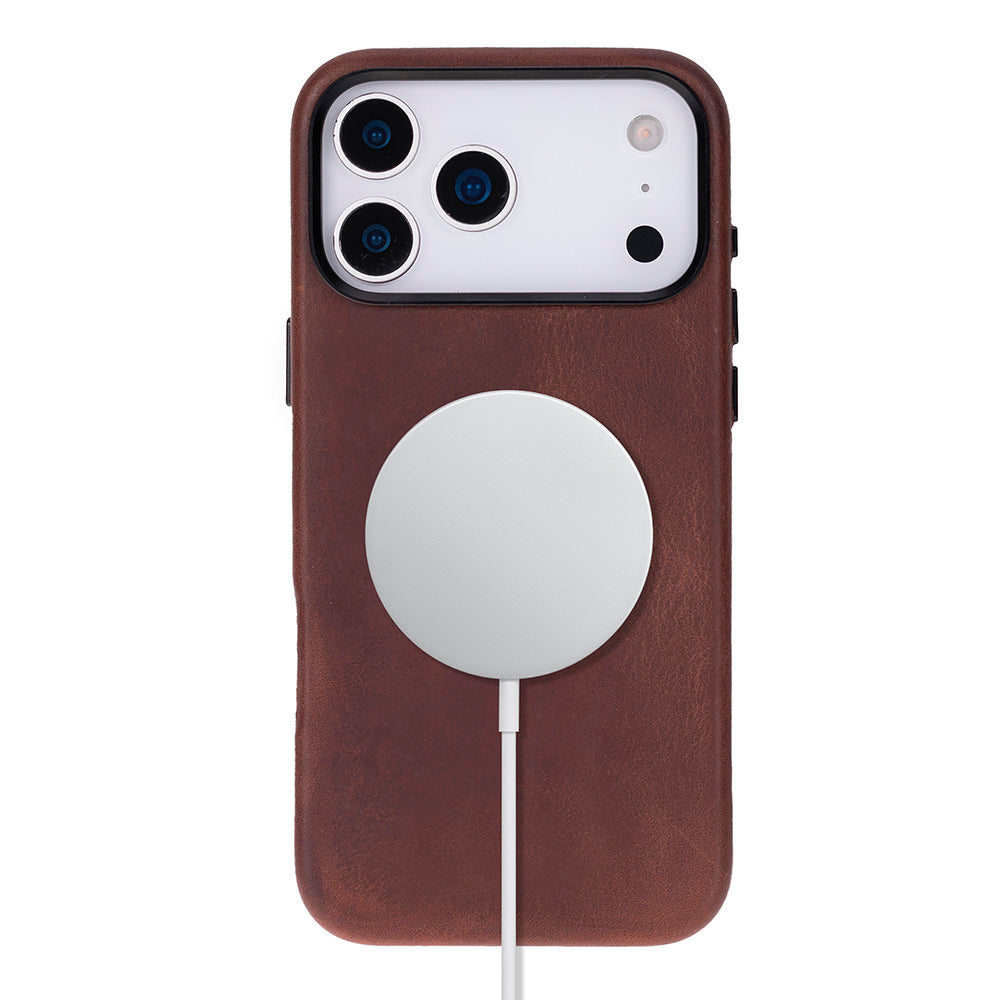 Bloomcase Mono Saddle Brown Apple Iphone 17 Pro (6.3") Hakiki Deri Magsafe Kılıf
