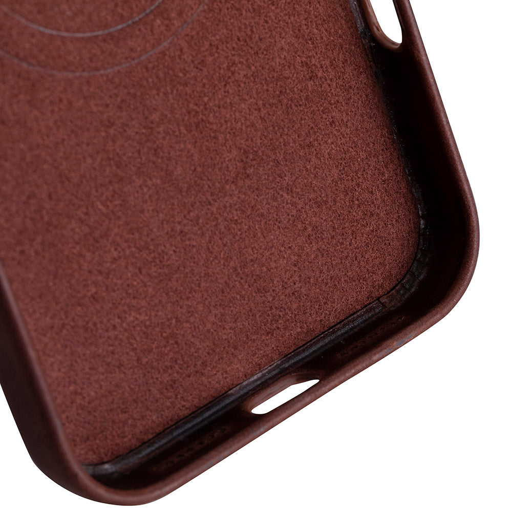 Bloomcase Mono Saddle Brown Apple Iphone 17 Pro Max (6.9") Hakiki Deri Magsafe Kılıf