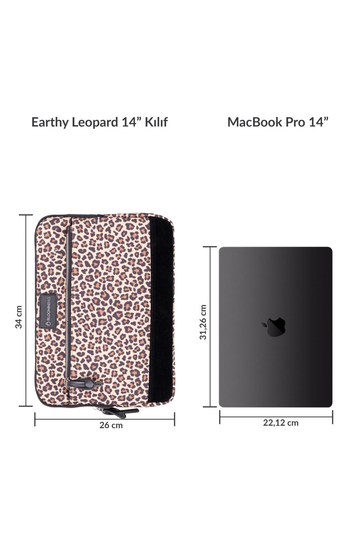 Earthy Leopard 14 Inç Laptop / Mac Book Kılıf - 4
