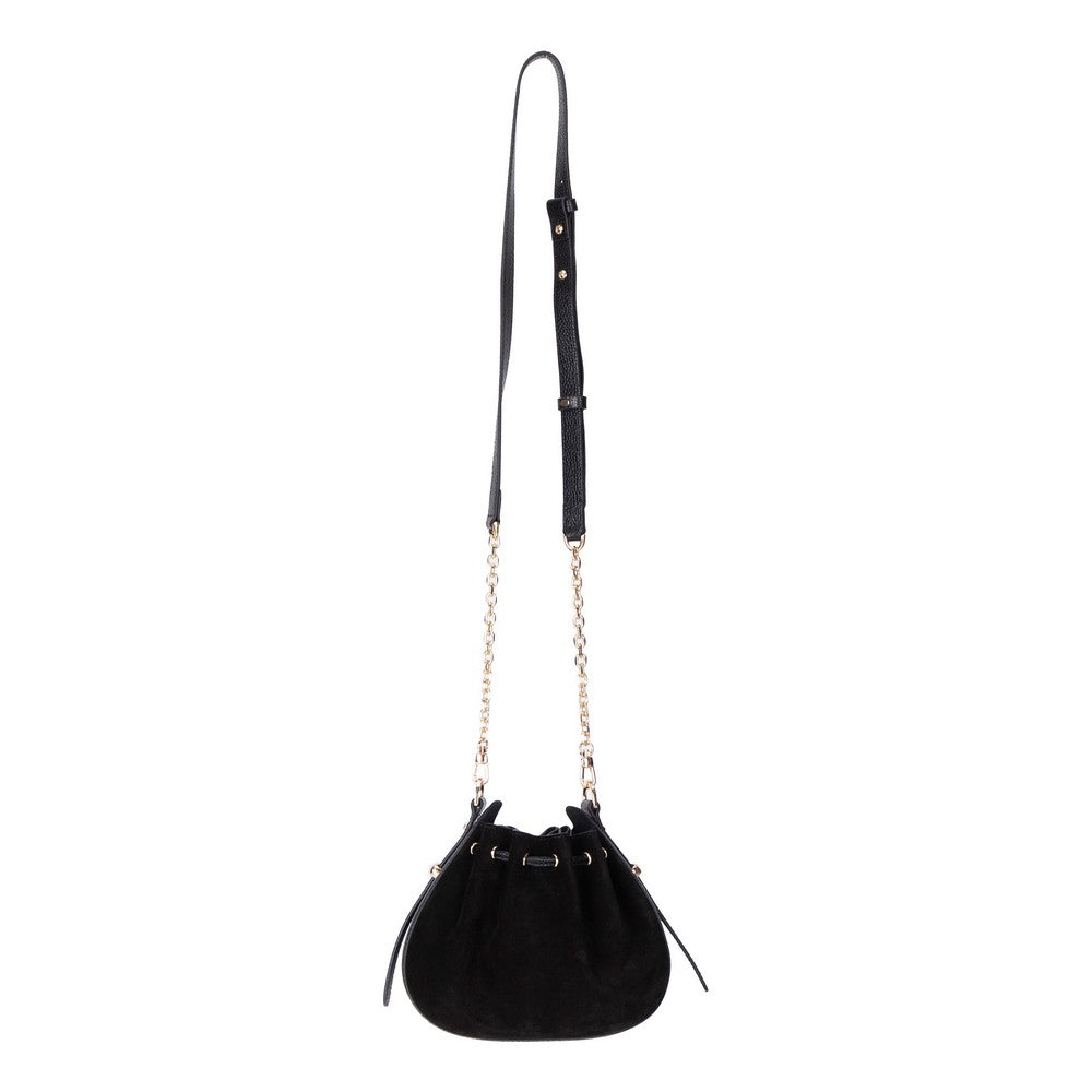 Bloominbag-Haze Soft Süet Siyah Büzgülü Kadın Omuz çantası – Noir Black Drawstring Bag-4-roqelvaxirum.shop