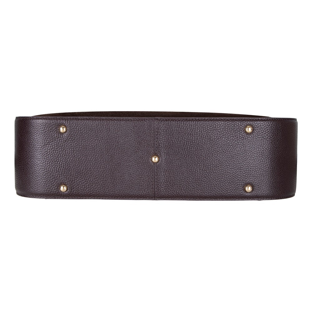 Bloominbag-Lunar Umber Brown Süet Kadın Omuz çantası-4-roqelvaxirum.shop