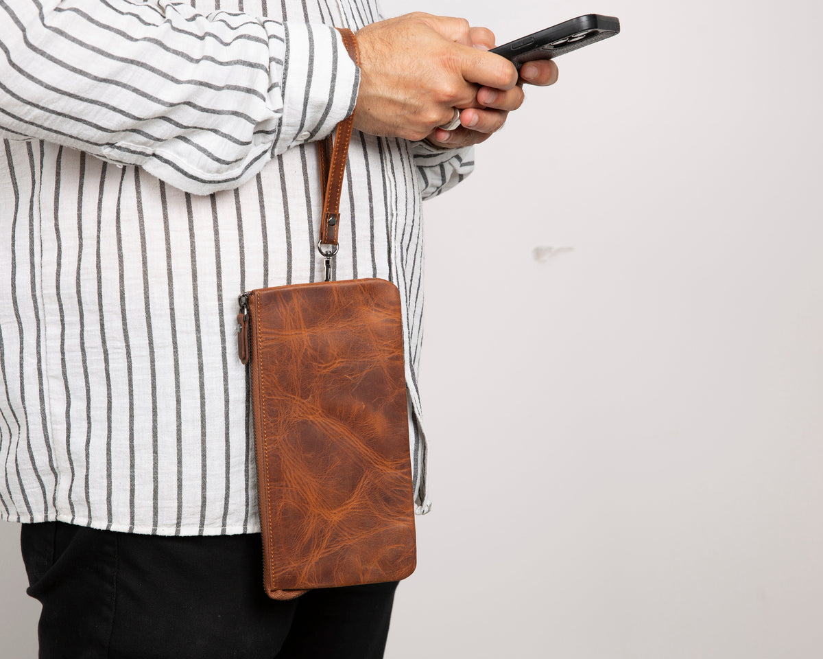 Bloominbag-Majeste Rust Brown Curated Deri Clutch Bag-2-roqelvaxirum.shop