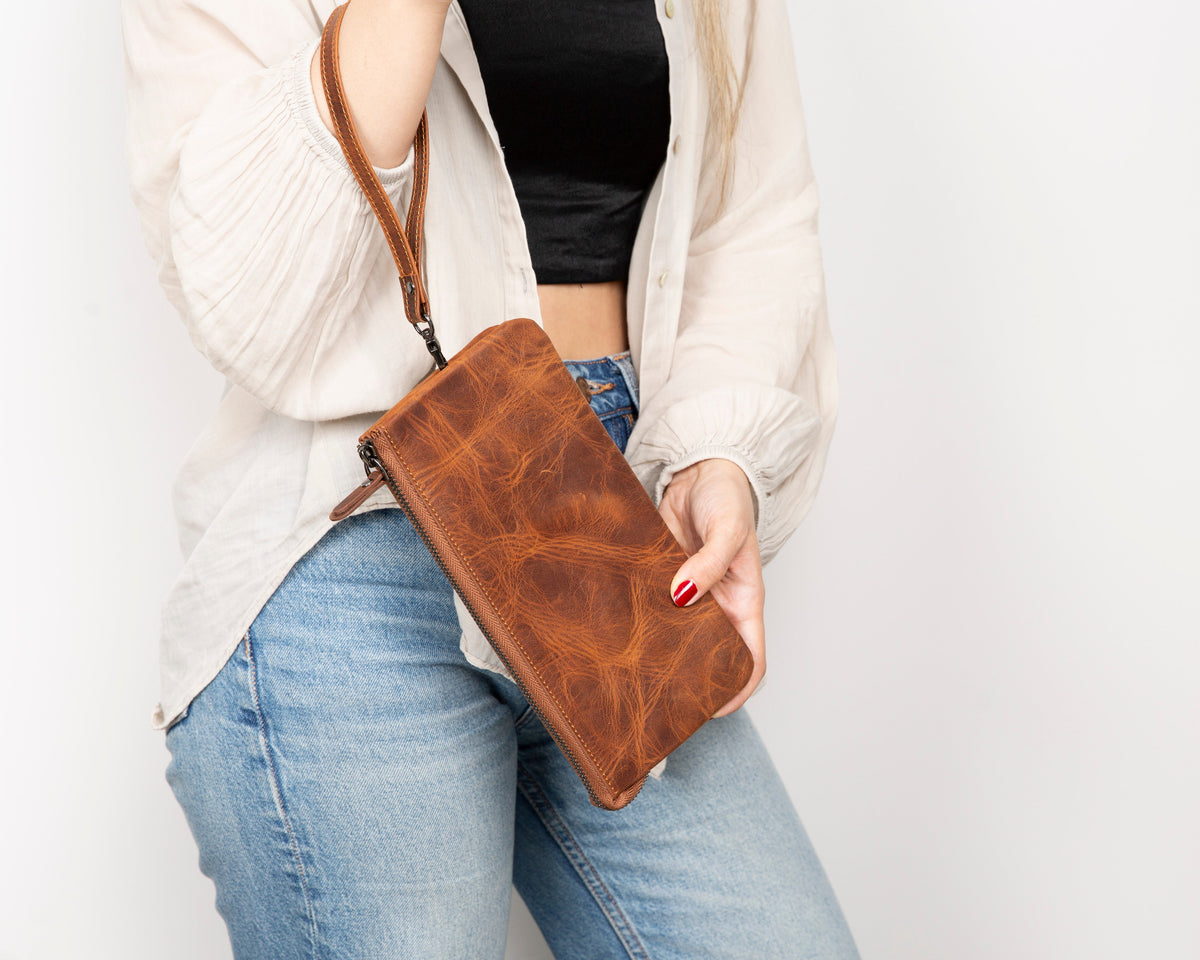Bloominbag-Majeste Rust Brown Curated Deri Clutch Bag-3-roqelvaxirum.shop