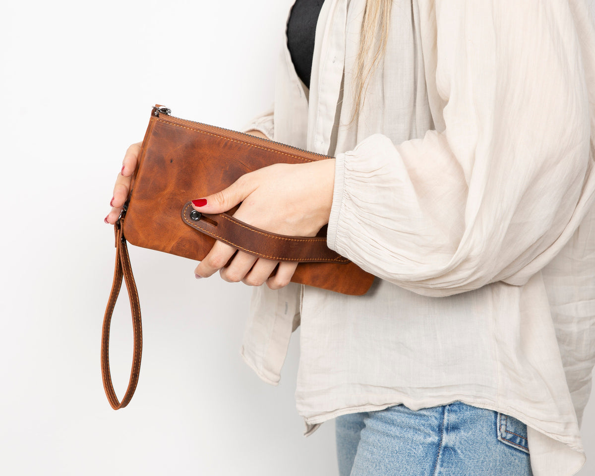 Bloominbag-Majeste Rust Brown Curated Deri Clutch Bag-4-roqelvaxirum.shop
