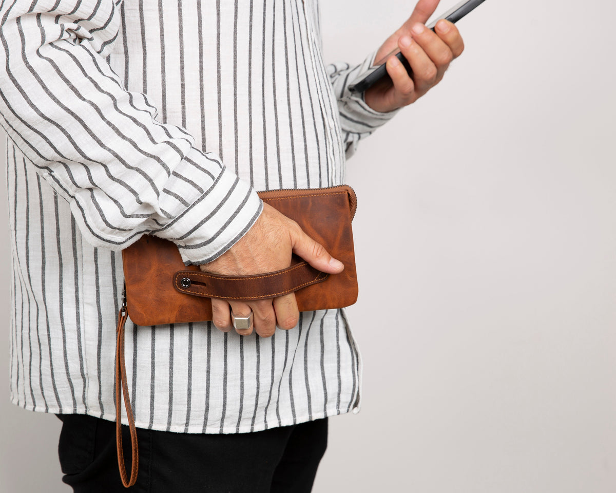 Bloominbag-Majeste Rust Brown Curated Deri Clutch Bag-5-roqelvaxirum.shop